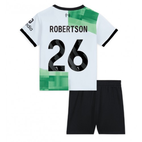 Fotballdrakt Barn Liverpool Andrew Robertson #26 Bortedraktsett 2023-24 Kortermet (+ Korte bukser)
